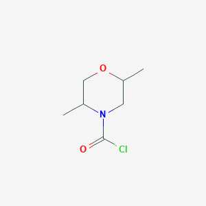molecular formula C7H12ClNO2 B15270384 2,5-Dimethylmorpholine-4-carbonyl chloride 