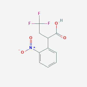 molecular formula C10H8F3NO4 B15270387 4,4,4-Trifluoro-2-(2-nitrophenyl)butanoic acid 