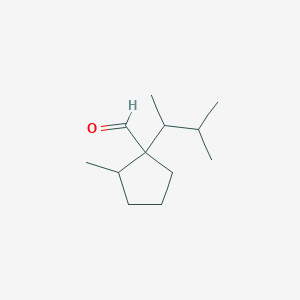 molecular formula C12H22O B15270404 2-Methyl-1-(3-methylbutan-2-yl)cyclopentane-1-carbaldehyde 