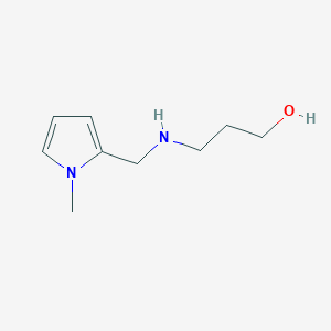 molecular formula C9H16N2O B15270432 3-{[(1-methyl-1H-pyrrol-2-yl)methyl]amino}propan-1-ol 