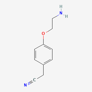 molecular formula C10H12N2O B15270467 2-[4-(2-Aminoethoxy)phenyl]acetonitrile 