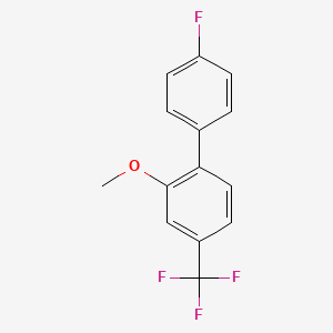 molecular formula C14H10F4O B15270470 4'-Fluoro-2-methoxy-4-(trifluoromethyl)biphenyl CAS No. 1214367-21-1