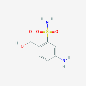 molecular formula C7H8N2O4S B15270503 4-Amino-2-sulfamoylbenzoic acid 