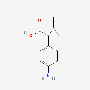 molecular formula C11H13NO2 B15270526 1-(4-Aminophenyl)-2-methylcyclopropane-1-carboxylic acid 