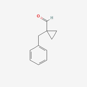 molecular formula C11H12O B15270551 1-Benzylcyclopropane-1-carbaldehyde 