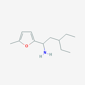 molecular formula C12H21NO B15270563 3-Ethyl-1-(5-methylfuran-2-yl)pentan-1-amine 