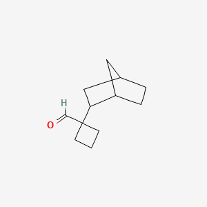molecular formula C12H18O B15270566 1-{Bicyclo[2.2.1]heptan-2-yl}cyclobutane-1-carbaldehyde 