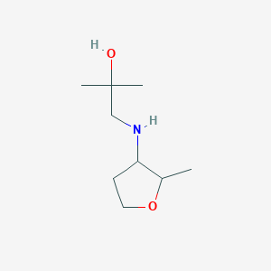molecular formula C9H19NO2 B15270666 2-Methyl-1-[(2-methyloxolan-3-yl)amino]propan-2-ol 