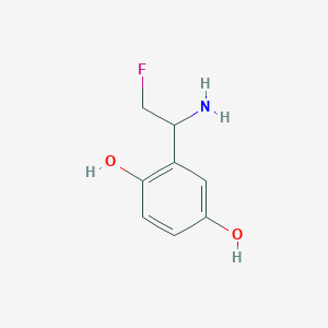 molecular formula C8H10FNO2 B15270708 2-(1-Amino-2-fluoroethyl)benzene-1,4-diol 