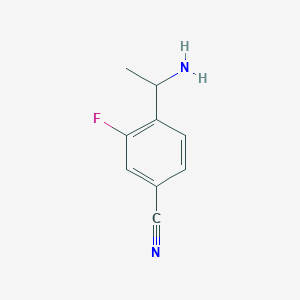 molecular formula C9H9FN2 B1527071 4-(1-Aminoethyl)-3-fluorobenzonitrile CAS No. 1270331-36-6