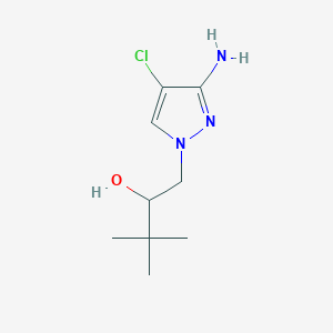 molecular formula C9H16ClN3O B15270725 1-(3-Amino-4-chloro-1H-pyrazol-1-yl)-3,3-dimethylbutan-2-ol 