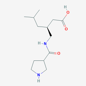 molecular formula C13H24N2O3 B15270741 (3S)-5-Methyl-3-{[(pyrrolidin-3-yl)formamido]methyl}hexanoic acid 