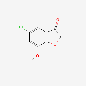 molecular formula C9H7ClO3 B15270745 5-Chloro-7-methoxy-2,3-dihydro-1-benzofuran-3-one 