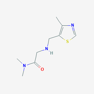 molecular formula C9H15N3OS B15270752 N,N-Dimethyl-2-{[(4-methyl-1,3-thiazol-5-yl)methyl]amino}acetamide 