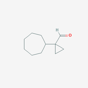 molecular formula C11H18O B15270763 1-Cycloheptylcyclopropane-1-carbaldehyde 