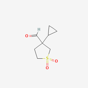 molecular formula C8H12O3S B15270770 3-Cyclopropyltetrahydrothiophene-3-carbaldehyde 1,1-dioxide 