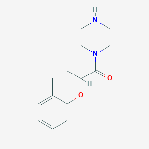 molecular formula C14H20N2O2 B15270782 2-(2-Methylphenoxy)-1-(piperazin-1-YL)propan-1-one 