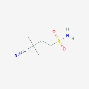 molecular formula C6H12N2O2S B15270815 3-Cyano-3,3-dimethylpropane-1-sulfonamide 