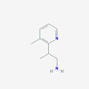 molecular formula C9H14N2 B15270825 2-(3-Methylpyridin-2-yl)propan-1-amine 