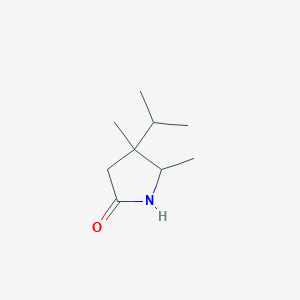 molecular formula C9H17NO B15270847 4,5-Dimethyl-4-(propan-2-yl)pyrrolidin-2-one 