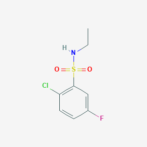 molecular formula C8H9ClFNO2S B15270867 2-Chloro-N-ethyl-5-fluorobenzene-1-sulfonamide 