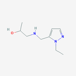 molecular formula C9H17N3O B15270886 1-{[(1-ethyl-1H-pyrazol-5-yl)methyl]amino}propan-2-ol 