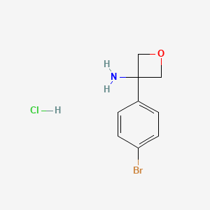 molecular formula C9H11BrClNO B1527093 3-(4-Bromophenyl)oxetan-3-amine hydrochloride CAS No. 1349718-53-1