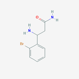 molecular formula C9H11BrN2O B15270945 3-Amino-3-(2-bromophenyl)propanamide 