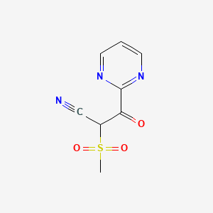 molecular formula C8H7N3O3S B15270953 2-Methanesulfonyl-3-oxo-3-(pyrimidin-2-yl)propanenitrile 