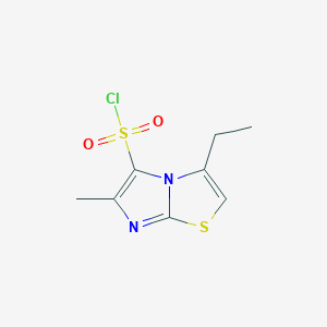 molecular formula C8H9ClN2O2S2 B15270961 3-Ethyl-6-methylimidazo[2,1-B][1,3]thiazole-5-sulfonyl chloride 