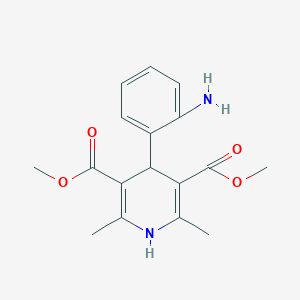 molecular formula C17H20N2O4 B015271 Dimethyl 1,4-Dihydro-2,6-dimethyl-4-(2'-aminophenyl)-pyridine-3,5-dicarboxylate CAS No. 21889-33-8