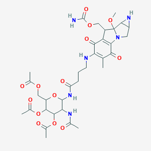 [5-Acetamido-3,4-diacetyloxy-6-[4-[[8-(carbamoyloxymethyl)-7-methoxy-12-methyl-10,13-dioxo-2,5-diazatetracyclo[7.4.0.02,7.04,6]trideca-1(9),11-dien-11-yl]amino]butanoylamino]oxan-2-yl]methyl acetate