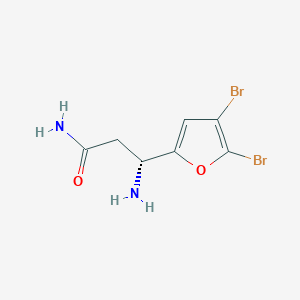 molecular formula C7H8Br2N2O2 B15271014 (3R)-3-Amino-3-(4,5-dibromofuran-2-YL)propanamide 