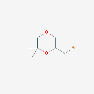molecular formula C7H13BrO2 B15271031 6-(Bromomethyl)-2,2-dimethyl-1,4-dioxane 