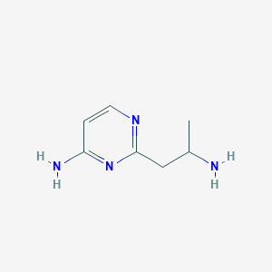molecular formula C7H12N4 B15271068 2-(2-Aminopropyl)pyrimidin-4-amine 