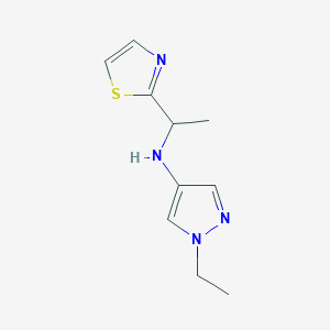 molecular formula C10H14N4S B15271071 1-Ethyl-N-[1-(1,3-thiazol-2-yl)ethyl]-1H-pyrazol-4-amine 