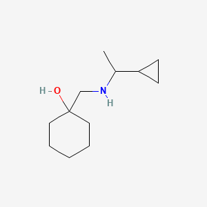 molecular formula C12H23NO B15271076 1-{[(1-Cyclopropylethyl)amino]methyl}cyclohexan-1-ol 
