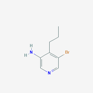 molecular formula C8H11BrN2 B15271082 5-Bromo-4-propylpyridin-3-amine 
