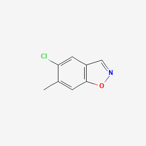 molecular formula C8H6ClNO B15271089 5-Chloro-6-methyl-1,2-benzoxazole 