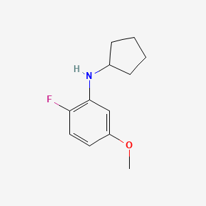 molecular formula C12H16FNO B15271110 N-Cyclopentyl-2-fluoro-5-methoxyaniline 