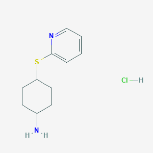 molecular formula C11H17ClN2S B15271114 4-(Pyridin-2-ylsulfanyl)cyclohexan-1-amine hydrochloride 