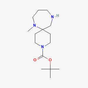 molecular formula C15H29N3O2 B1527116 Tert-butyl 7-methyl-3,7,11-triazaspiro[5.6]dodecane-3-carboxylate CAS No. 1330756-35-8