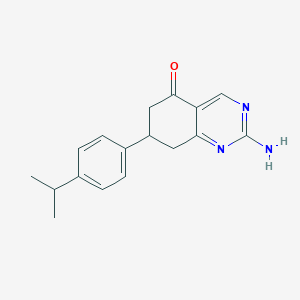 molecular formula C17H19N3O B1527118 2-amino-7-(4-isopropylphenyl)-7,8-dihydroquinazolin-5(6H)-one CAS No. 1306738-96-4