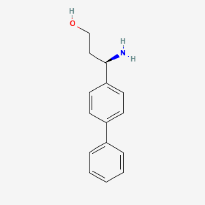molecular formula C15H17NO B15271211 (3R)-3-Amino-3-(4-phenylphenyl)propan-1-OL 