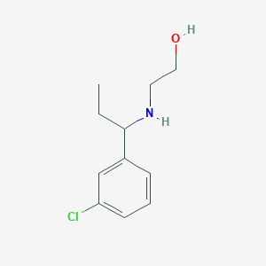 molecular formula C11H16ClNO B15271219 2-{[1-(3-Chlorophenyl)propyl]amino}ethan-1-ol 