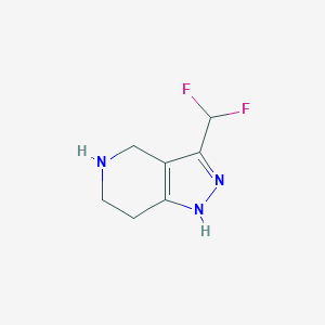molecular formula C7H9F2N3 B15271231 3-(Difluoromethyl)-1H,4H,5H,6H,7H-pyrazolo[4,3-c]pyridine 