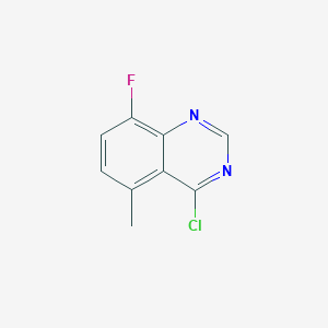 molecular formula C9H6ClFN2 B15271246 4-Chloro-8-fluoro-5-methylquinazoline 