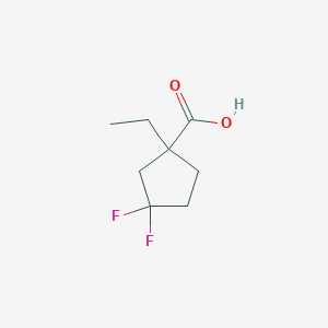 molecular formula C8H12F2O2 B15271317 1-Ethyl-3,3-difluorocyclopentanecarboxylic acid 