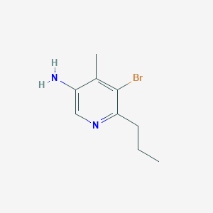 molecular formula C9H13BrN2 B15271359 5-Bromo-4-methyl-6-propylpyridin-3-amine 