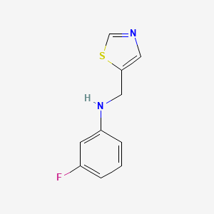 molecular formula C10H9FN2S B15271361 3-fluoro-N-(1,3-thiazol-5-ylmethyl)aniline 